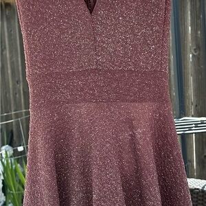 Windsor Red Sleeveless V-Neck Fit and Flare Prom Dress